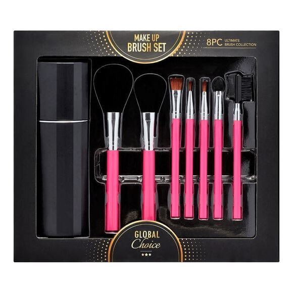 New! Women's 8-Piece Ultimate Collection Travel Case Gift Box Makeup Brush Set - Picture 2 of 3